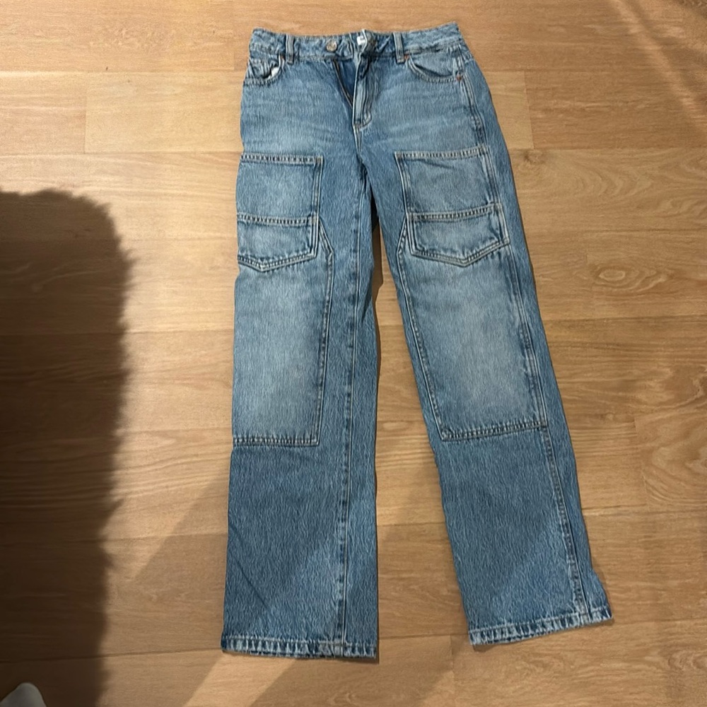 Garage Denim Cargo Jeans - 90s Straight - Lightly Worn Size 25